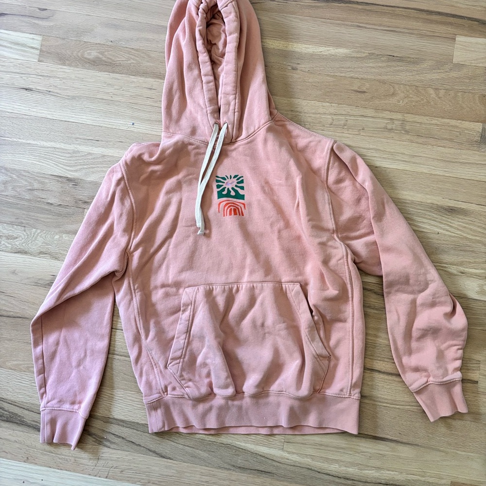 Nike “Greetings From” Men's club fleece hoodie in Peach Pink (Guava Ice)